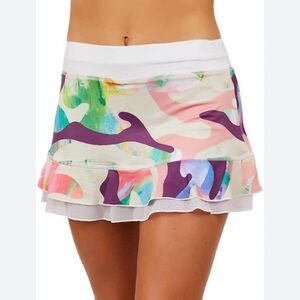 Women Sofibella UV Colors Print 14 Inch Womens Tennis Skort Size Medium